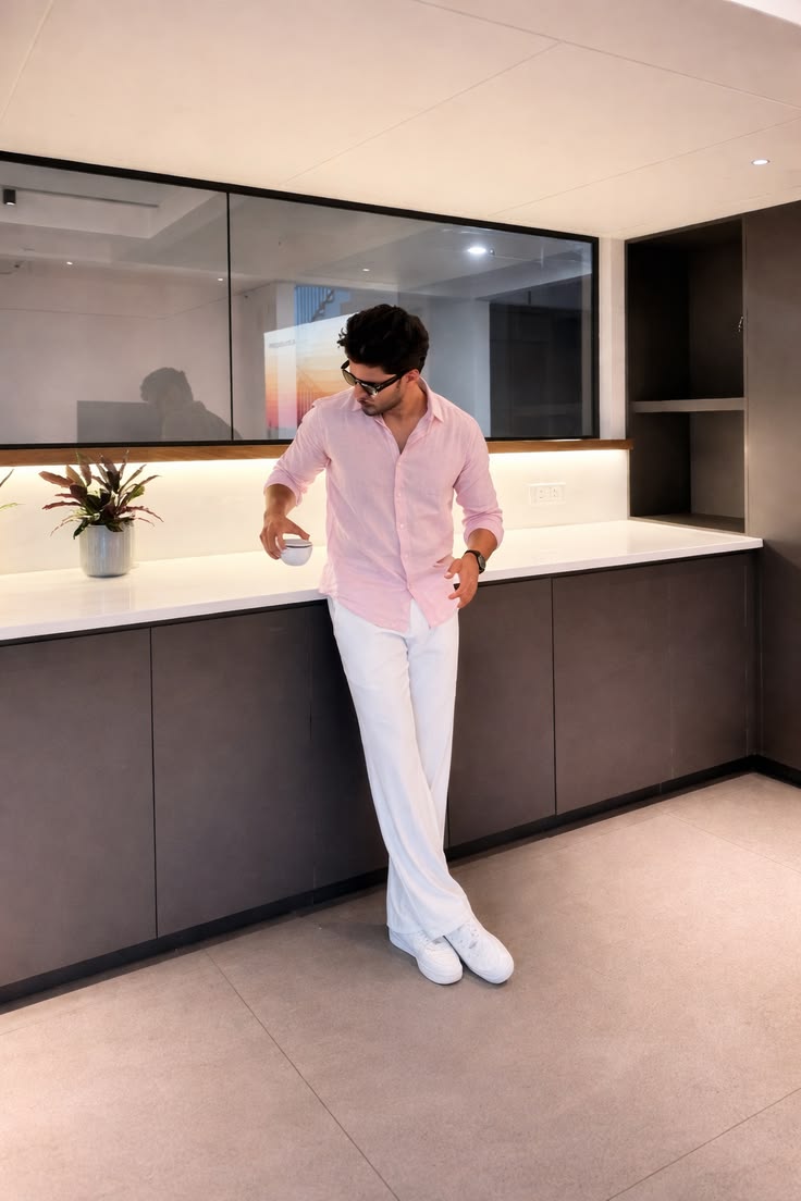 Taormina  Pink Linen Shirt