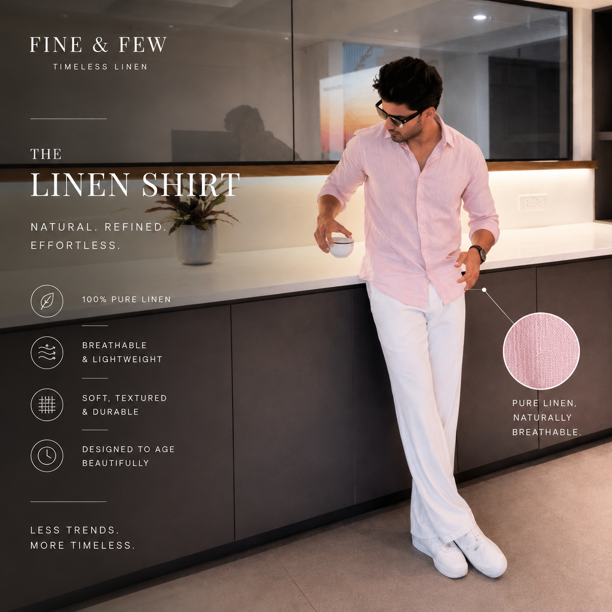 Taormina  Pink Linen Shirt